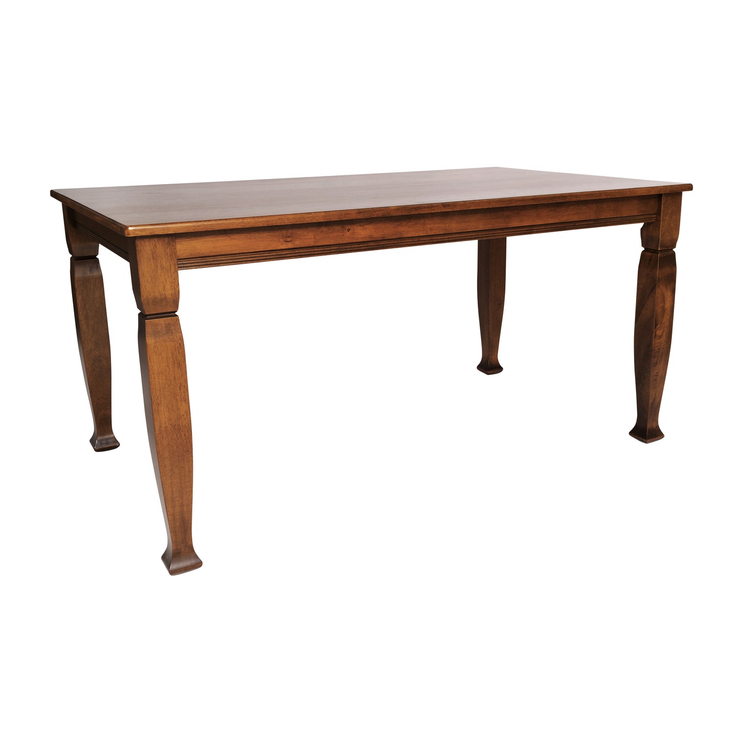 Grace 60" Solid Wood Dining Table with Turned Wooden Legs, Commercial Grade Heavy Duty Rectangle Wood Table for 6, Walnut Matte Finish Walnut Matte