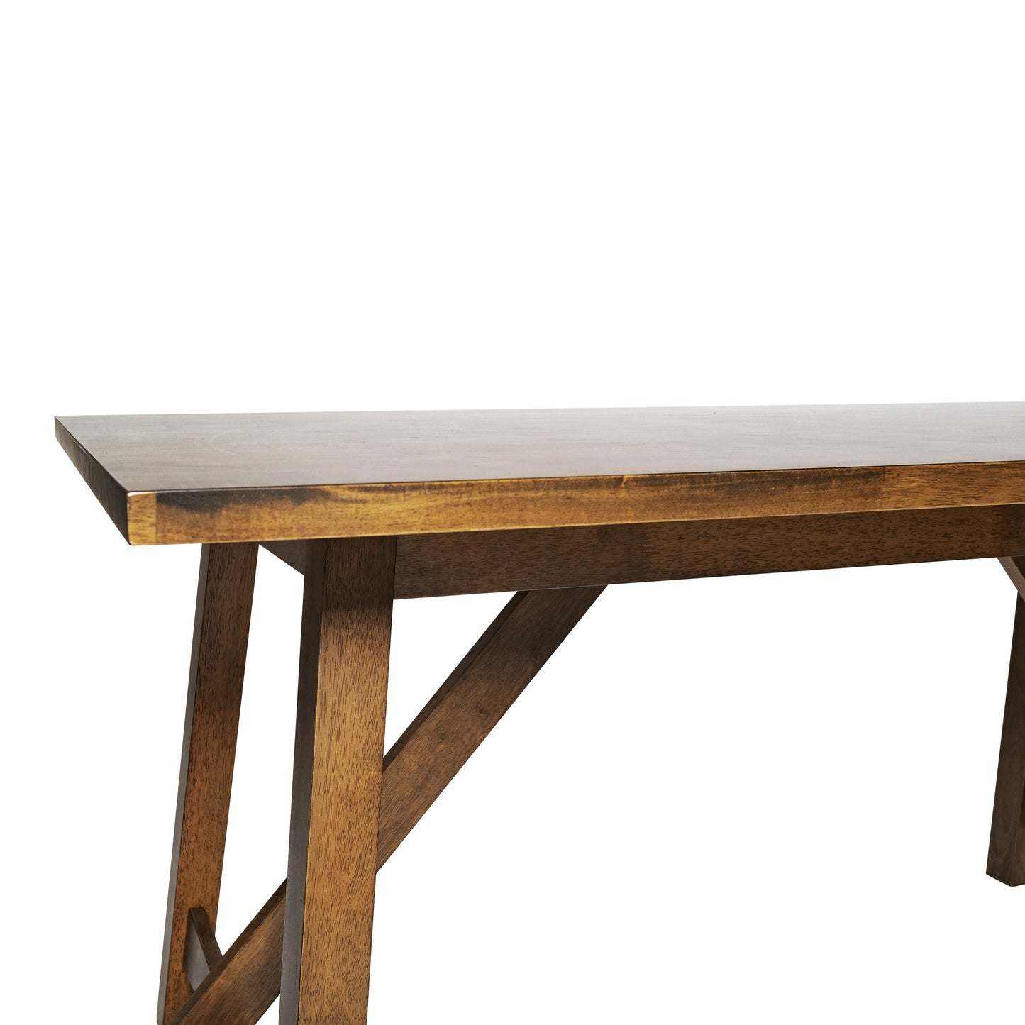 Everly 60" Solid Wood Trestle Base Dining Table, Farmhouse Style Commercial Grade Table with Seating for 6, Light Cappuccino Finish Light Cappuccino
