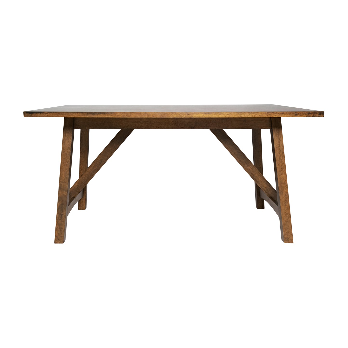 Everly 60" Solid Wood Trestle Base Dining Table, Farmhouse Style Commercial Grade Table with Seating for 6, Light Cappuccino Finish Light Cappuccino
