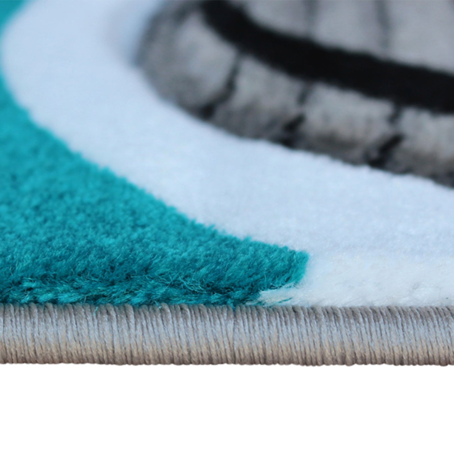 Athos Collection 3' x 16' Turquoise Abstract Area Rug - Olefin Rug with Jute Backing - Hallway, Entryway, or Bedroom Turquoise