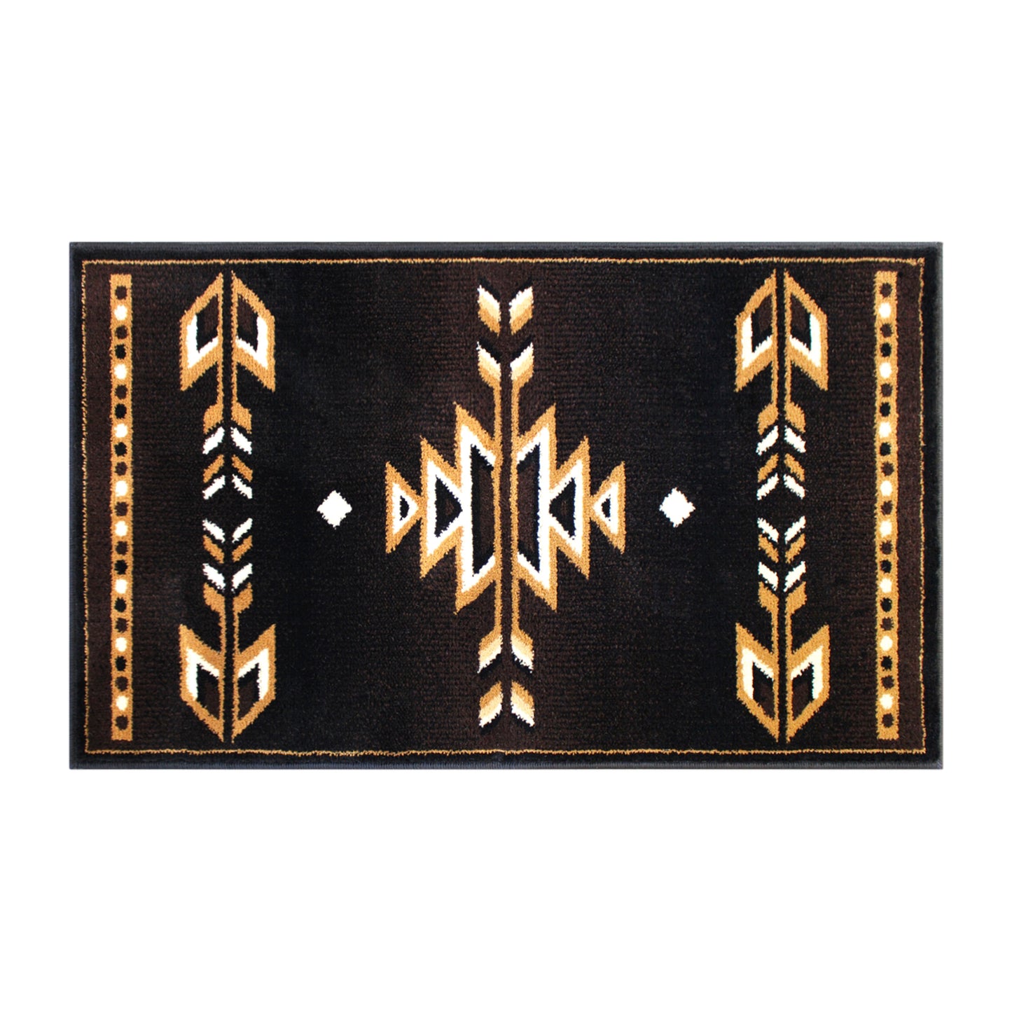 Amado Collection Southwestern 2' x 3' Brown Area Rug - Olefin Accent Rug with Jute Backing - Living Room, Bedroom, Entryway Brown