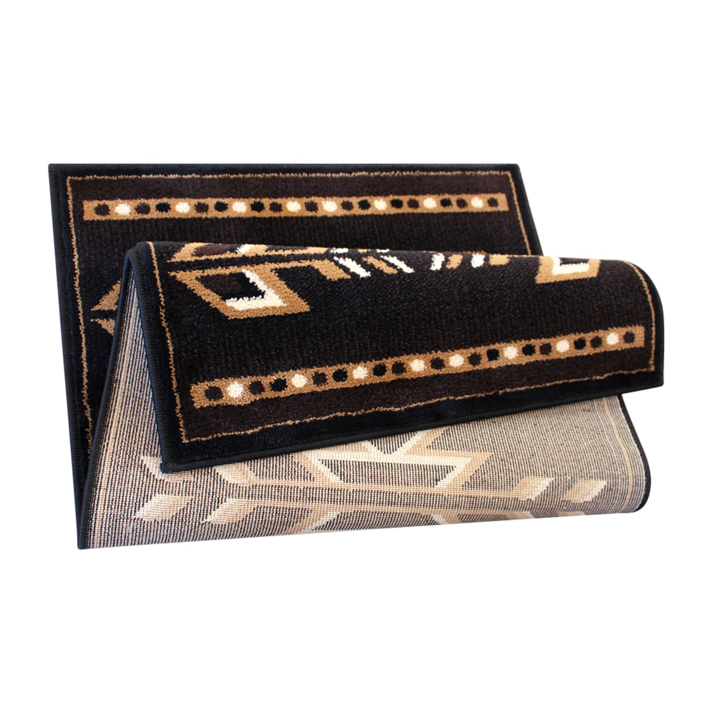 Amado Collection Southwestern 2' x 3' Brown Area Rug - Olefin Accent Rug with Jute Backing - Living Room, Bedroom, Entryway Brown