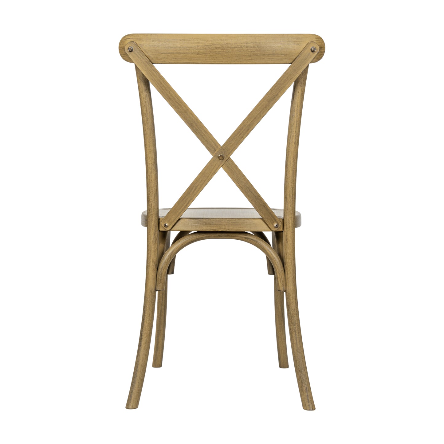 HERCULES Commercial Chestnut Indoor/Outdoor Wood Look Stackable Resin Cross Back Chair Chestnut