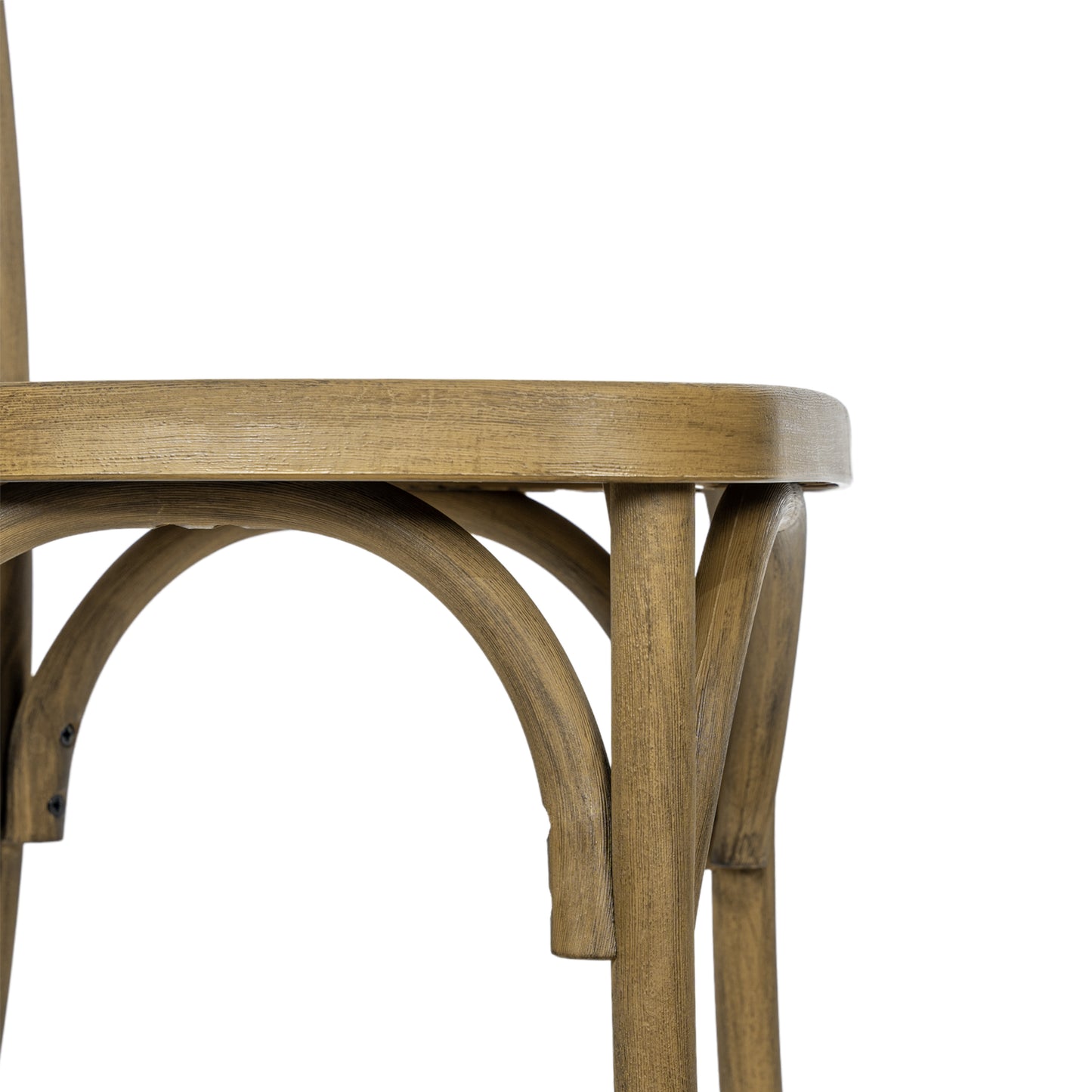 HERCULES Commercial Chestnut Indoor/Outdoor Wood Look Stackable Resin Cross Back Chair Chestnut