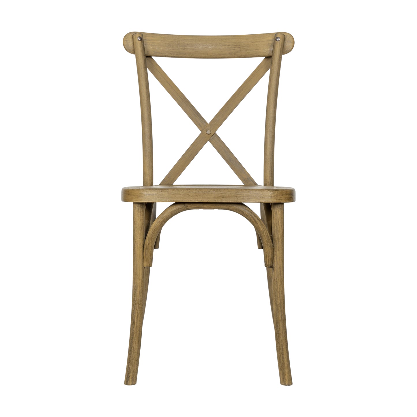 HERCULES Commercial Chestnut Indoor/Outdoor Wood Look Stackable Resin Cross Back Chair Chestnut