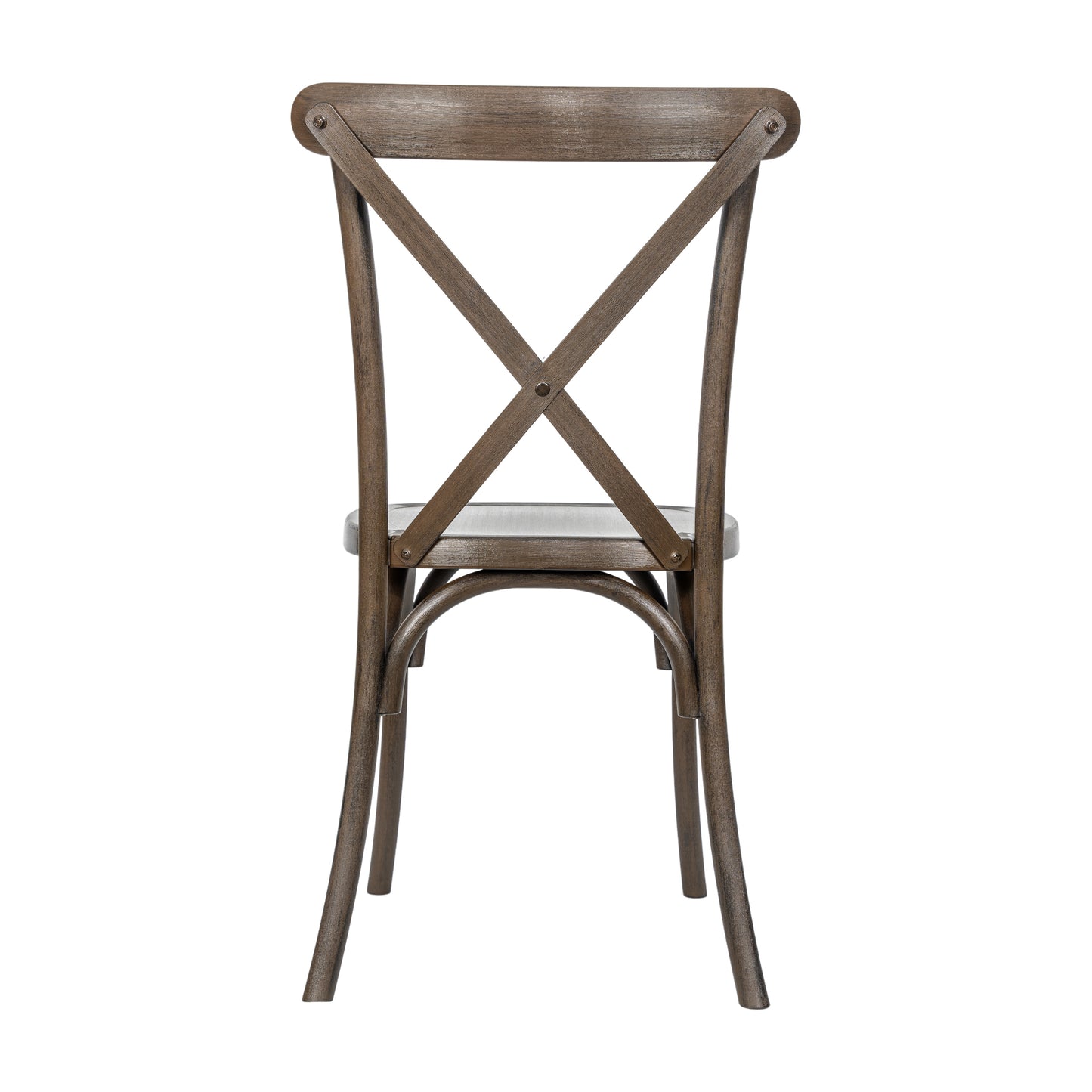 HERCULES Commercial Dark Brown Indoor/Outdoor Wood Look Stackable Resin Cross Back Chair Dark Brown