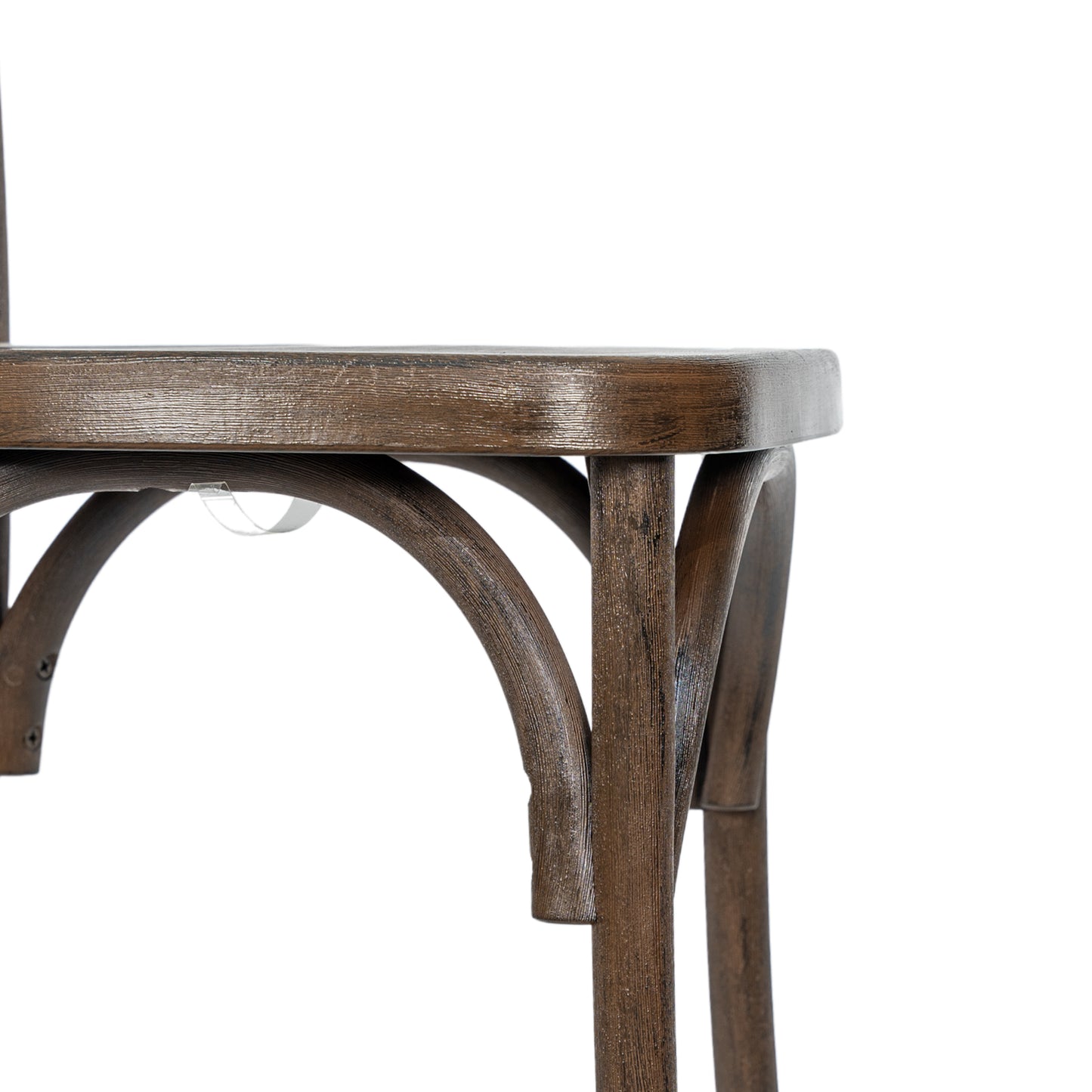 HERCULES Commercial Dark Brown Indoor/Outdoor Wood Look Stackable Resin Cross Back Chair Dark Brown