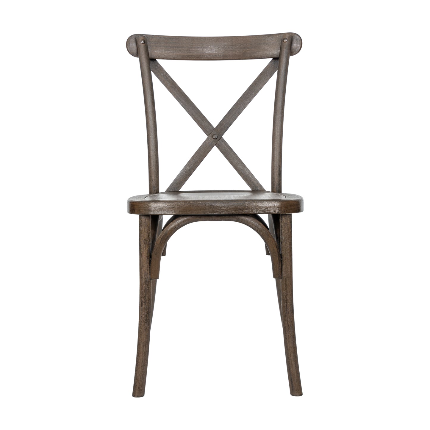 HERCULES Commercial Dark Brown Indoor/Outdoor Wood Look Stackable Resin Cross Back Chair Dark Brown
