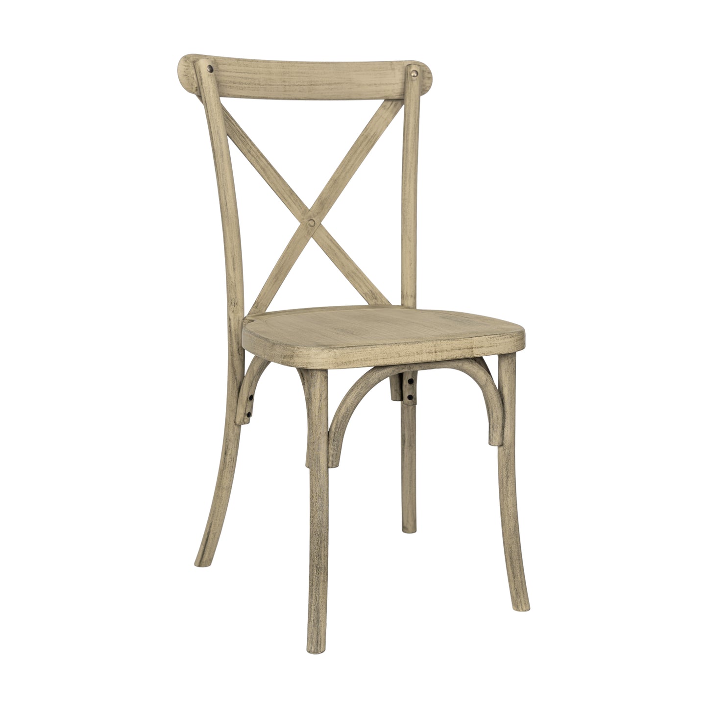 HERCULES Commercial Light Oak Indoor/Outdoor Wood Look Stackable Resin Cross Back Chair Light Oak