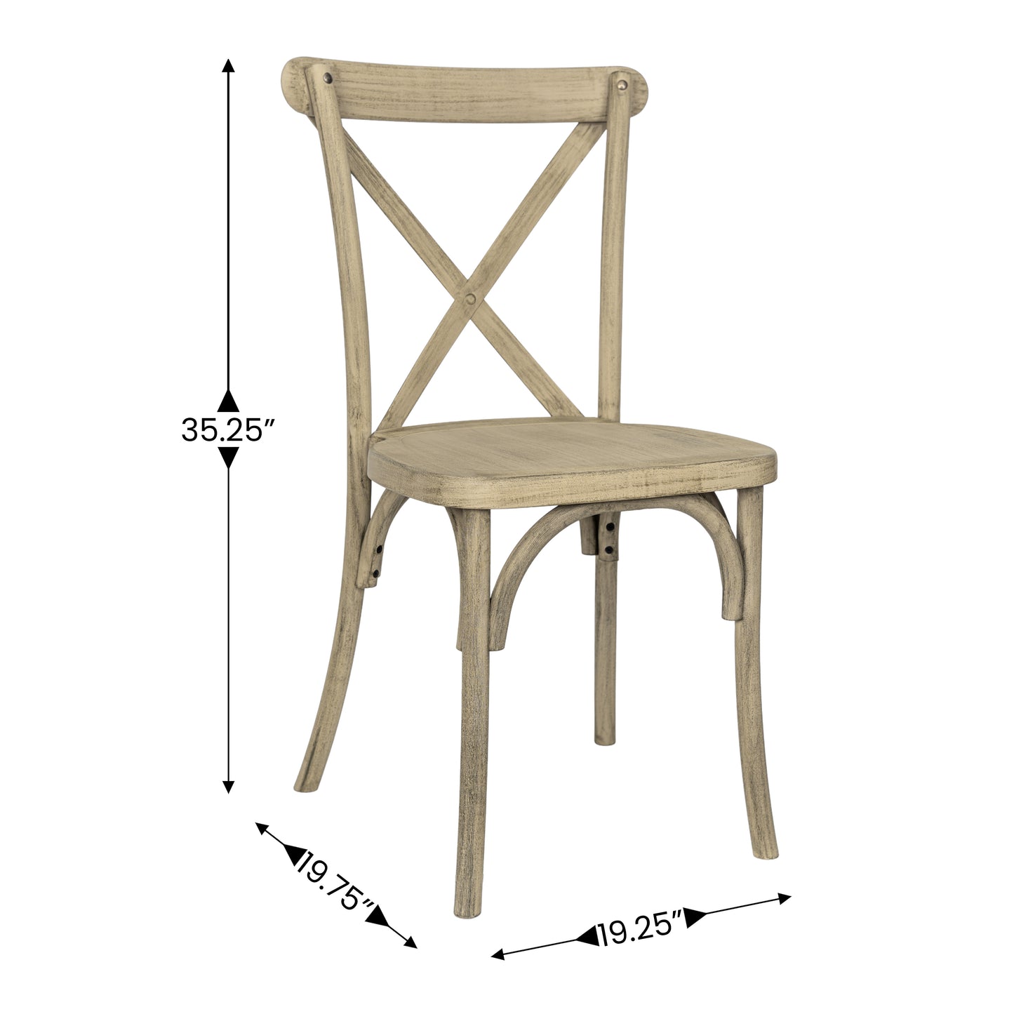 HERCULES Commercial Light Oak Indoor/Outdoor Wood Look Stackable Resin Cross Back Chair Light Oak