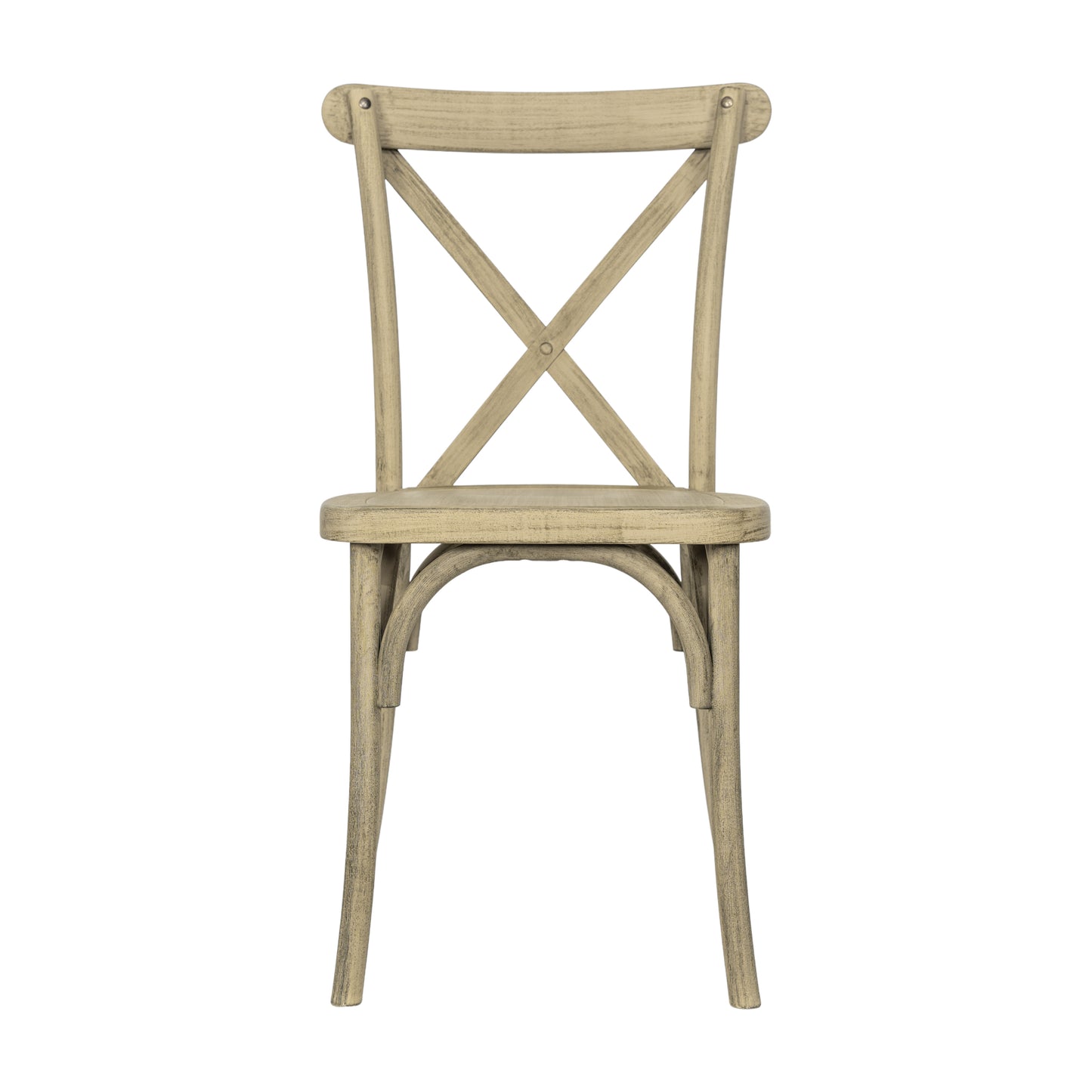 HERCULES Commercial Light Oak Indoor/Outdoor Wood Look Stackable Resin Cross Back Chair Light Oak