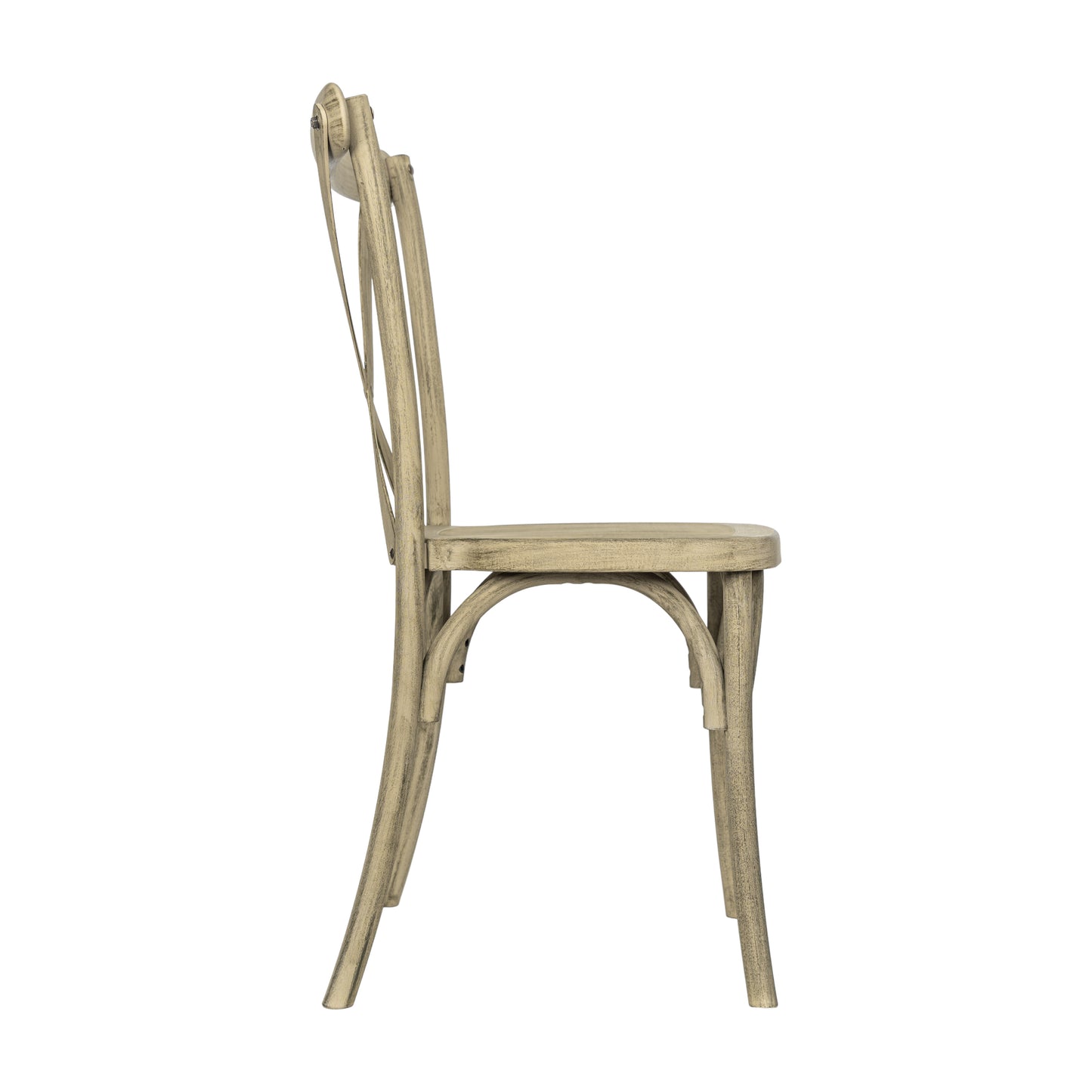 HERCULES Commercial Light Oak Indoor/Outdoor Wood Look Stackable Resin Cross Back Chair Light Oak