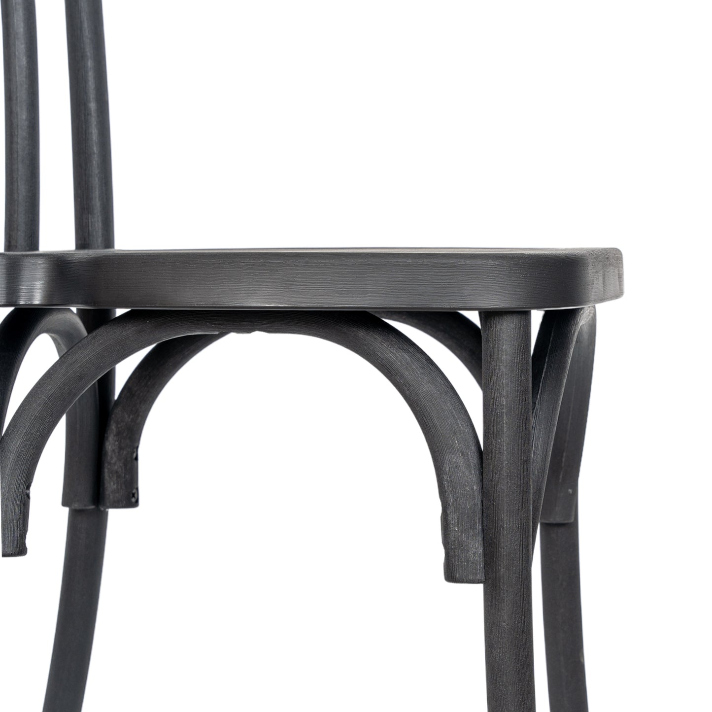 HERCULES Commercial Black Indoor/Outdoor Wood Look Stackable Resin Thonet Style Chair Black
