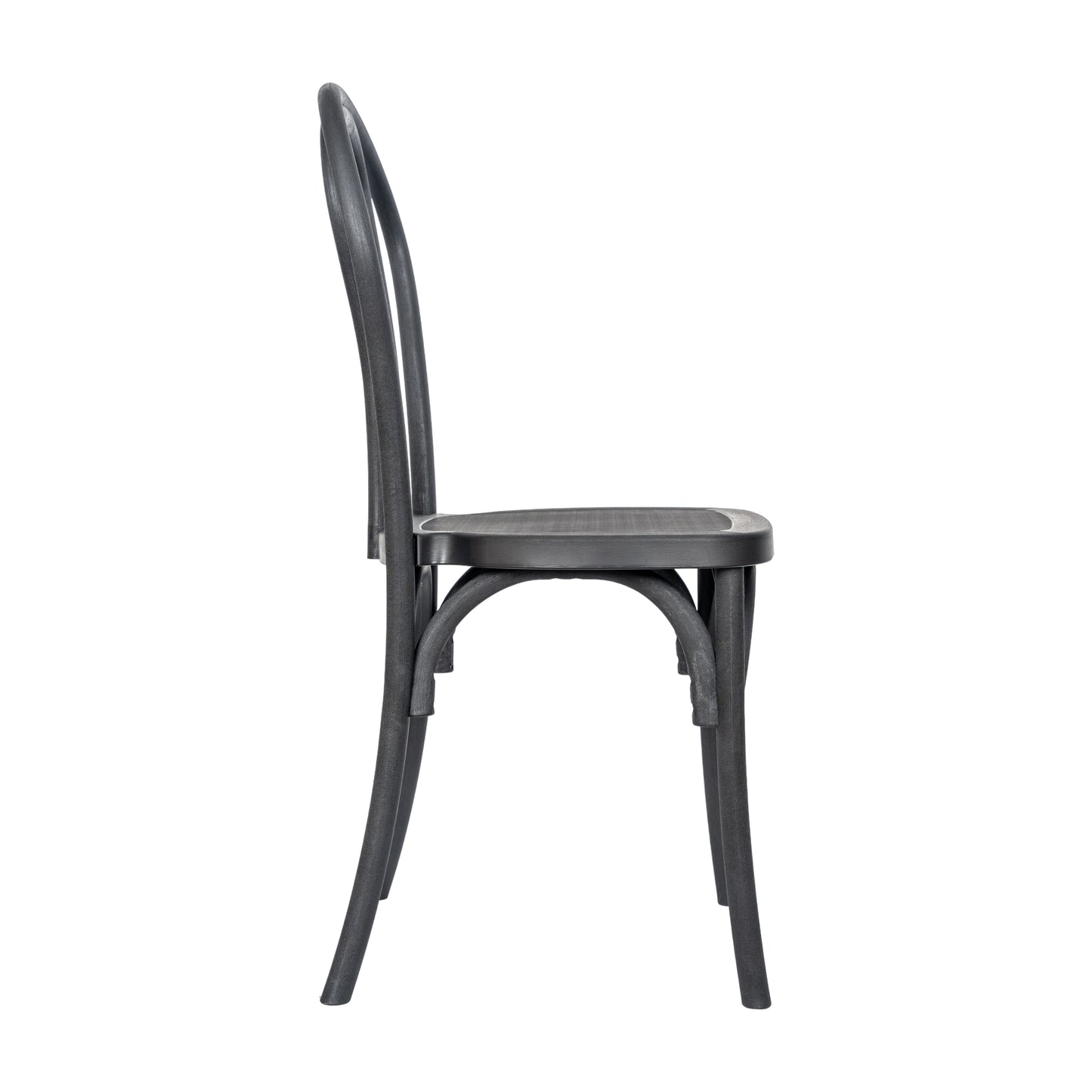 HERCULES Commercial Black Indoor/Outdoor Wood Look Stackable Resin Thonet Style Chair Black