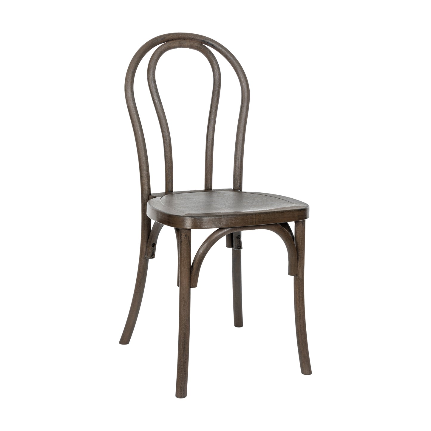 HERCULES Commercial Dark Brown Indoor/Outdoor Wood Look Stackable Resin Thonet Style Chair Dark Brown
