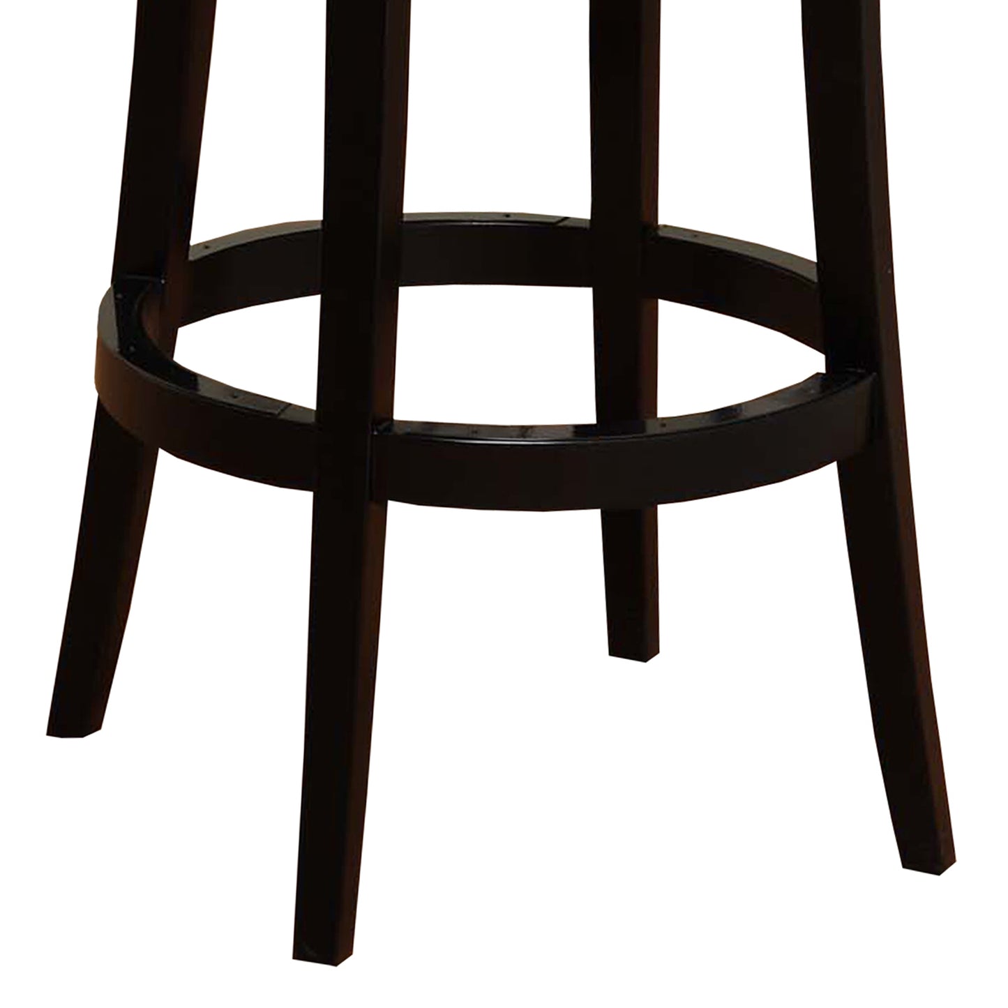Boston Swivel Faux Leather and Black Wood Bar Stool, Counter and Bar Height