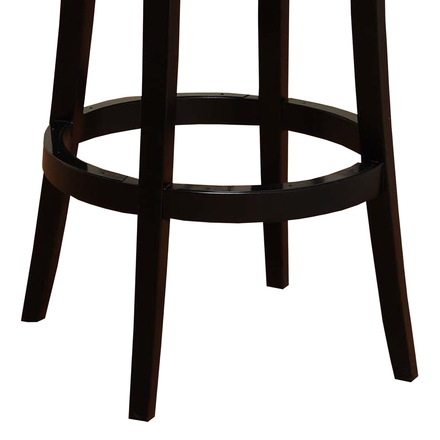Boston Swivel Faux Leather and Black Wood Bar Stool, Counter and Bar Height