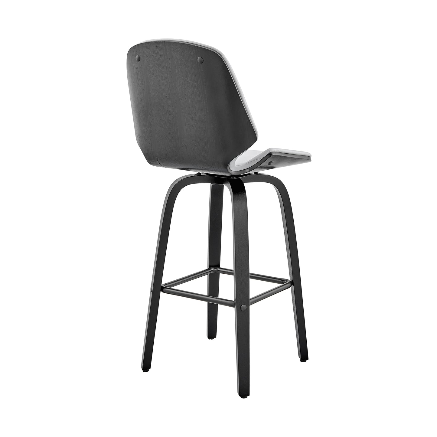 Arabela 26" Faux Leather and Wood Swivel Bar Stool