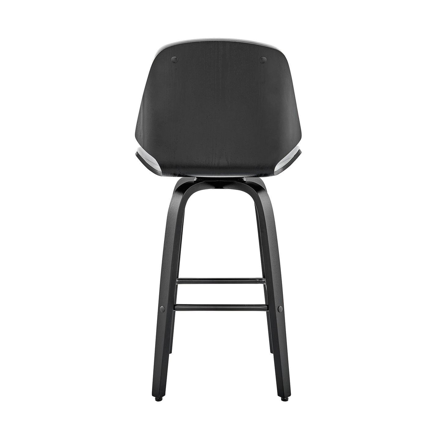 Arabela 26" Faux Leather and Wood Swivel Bar Stool