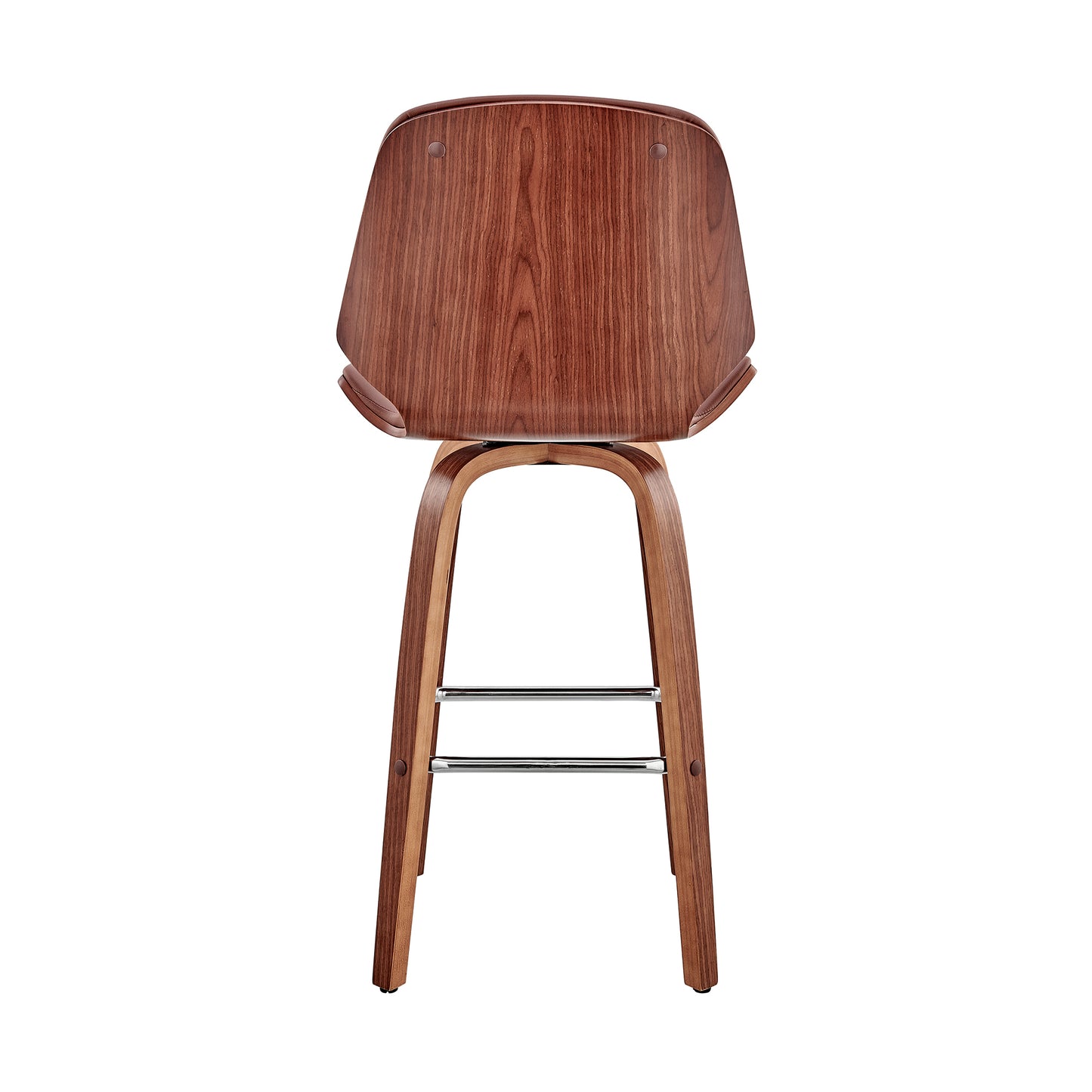 Arabela 26" Faux Leather and Wood Swivel Bar Stool