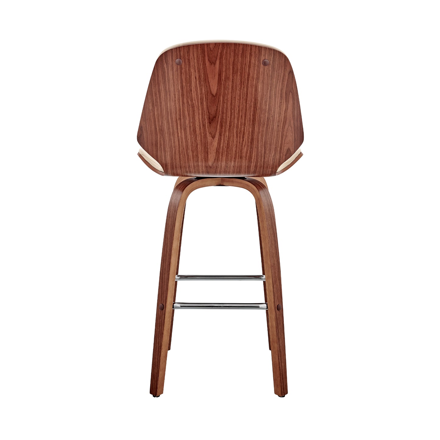 Arabela 26" Faux Leather and Wood Swivel Bar Stool
