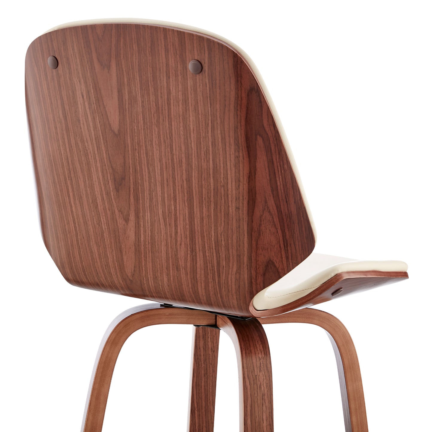 Arabela 26" Faux Leather and Wood Swivel Bar Stool