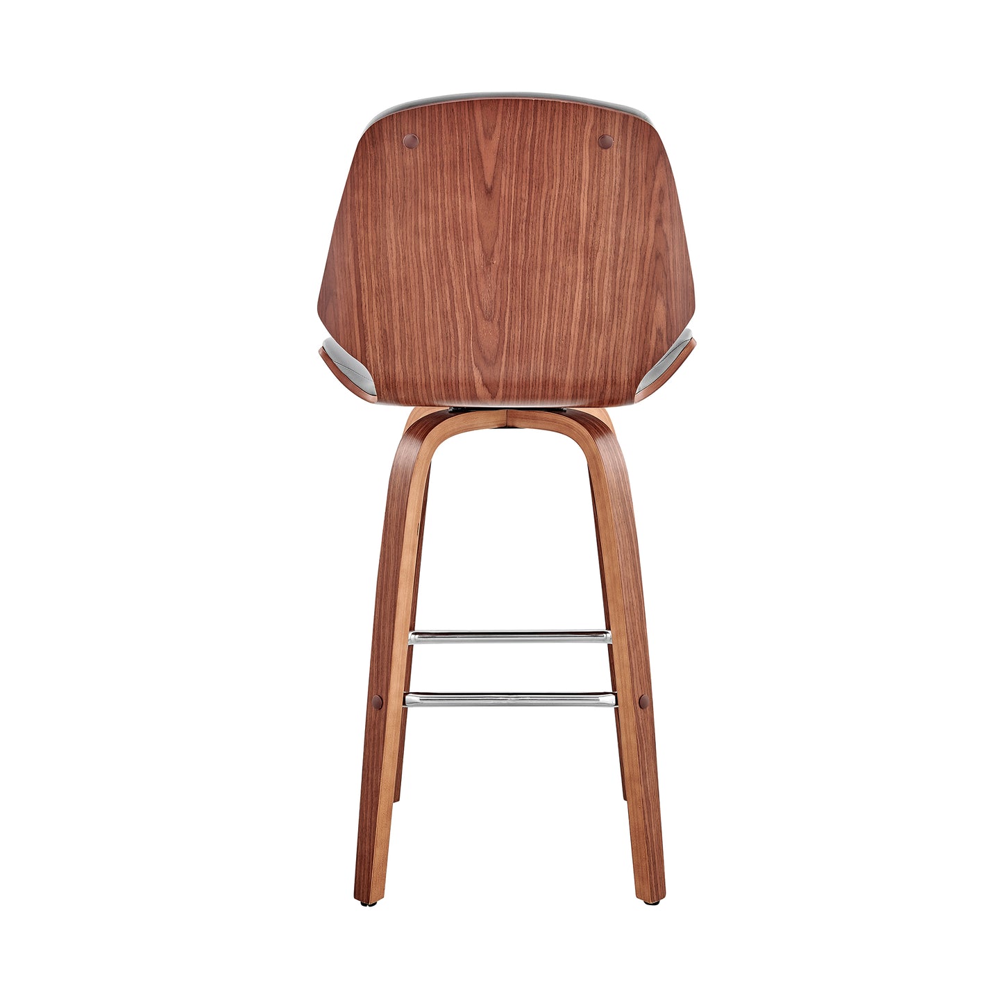 Arabela 26" Faux Leather and Wood Swivel Bar Stool