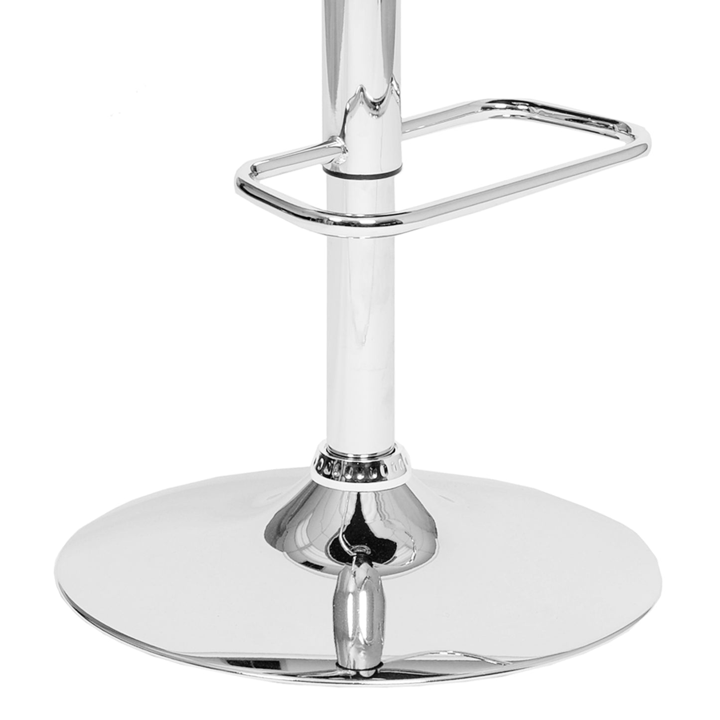 Adele Adjustable Height Swivel Faux Leather and Wood Bar Stool with Chrome Base