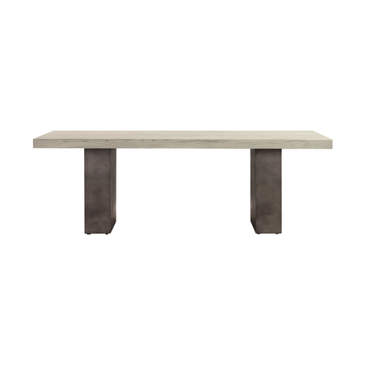 Abbey Concrete and Gray Oak Wood Coffee Table