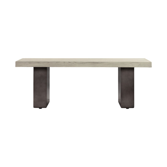 Abbey Concrete and Gray Oak Wood Dining Table