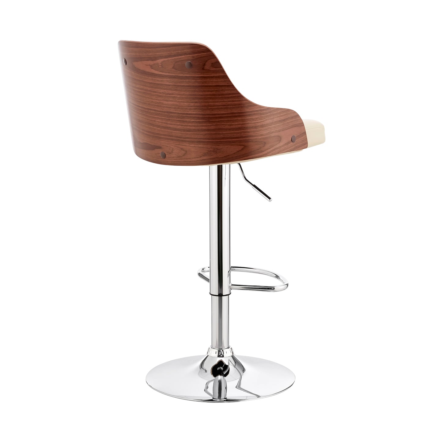 Asher Adjustable Faux Leather and Chrome Finish Bar Stool