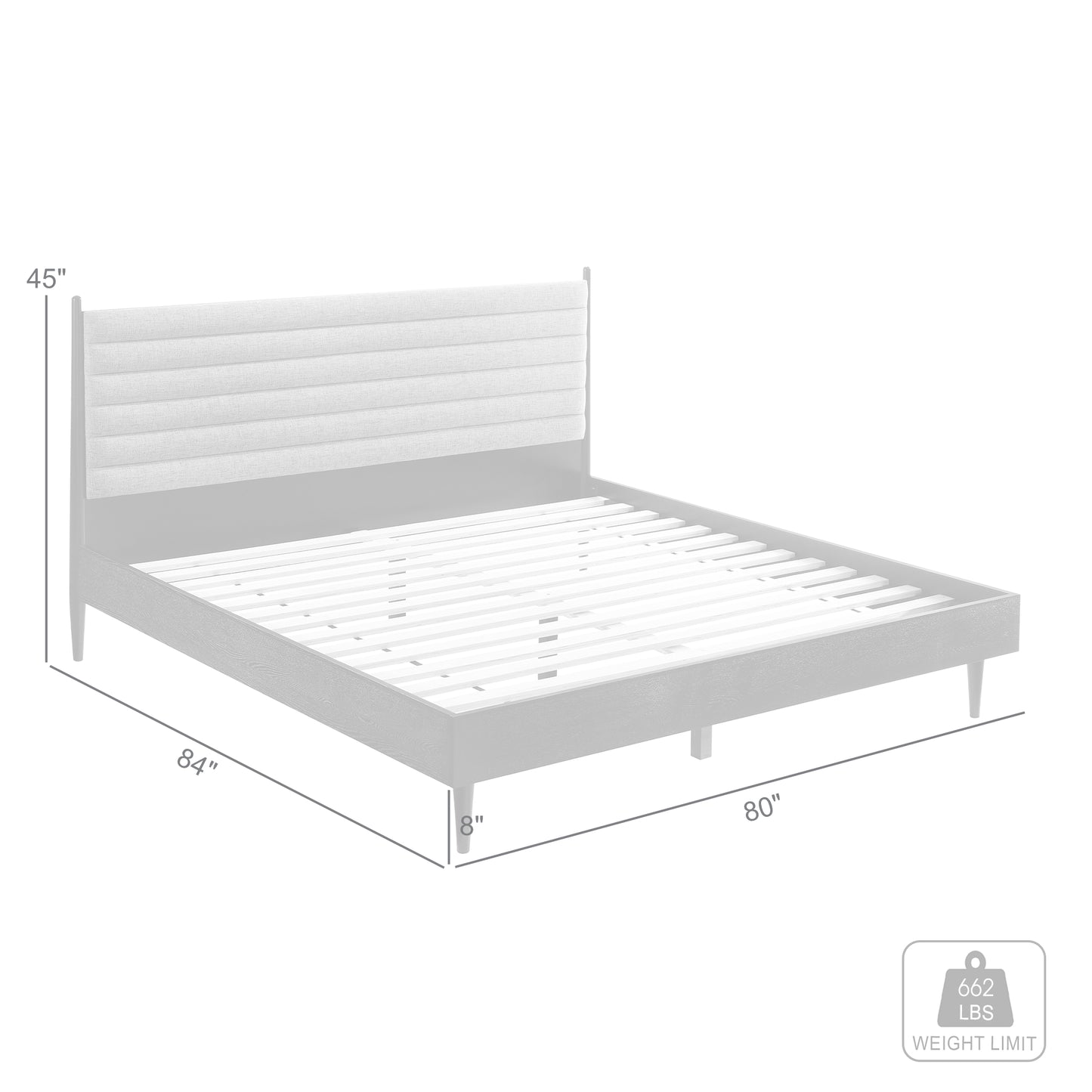 Artemio Platform Wood Bed Frame in Black and Walnut Finish - King and Queen Sizes
