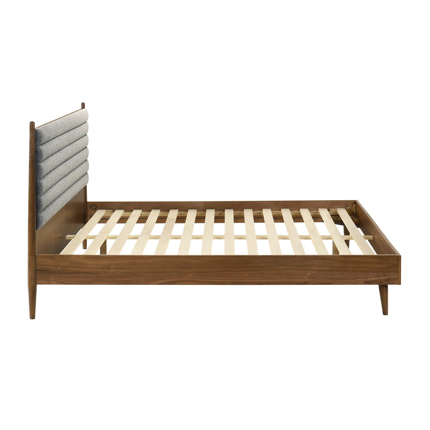 Artemio Platform Wood Bed Frame in Black and Walnut Finish - King and Queen Sizes
