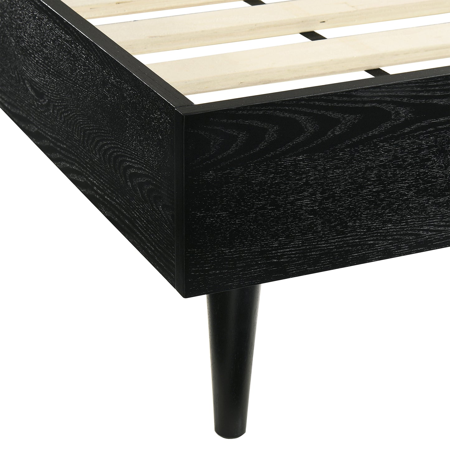 Artemio Queen Platform Wood Bed Frame in Black Finish