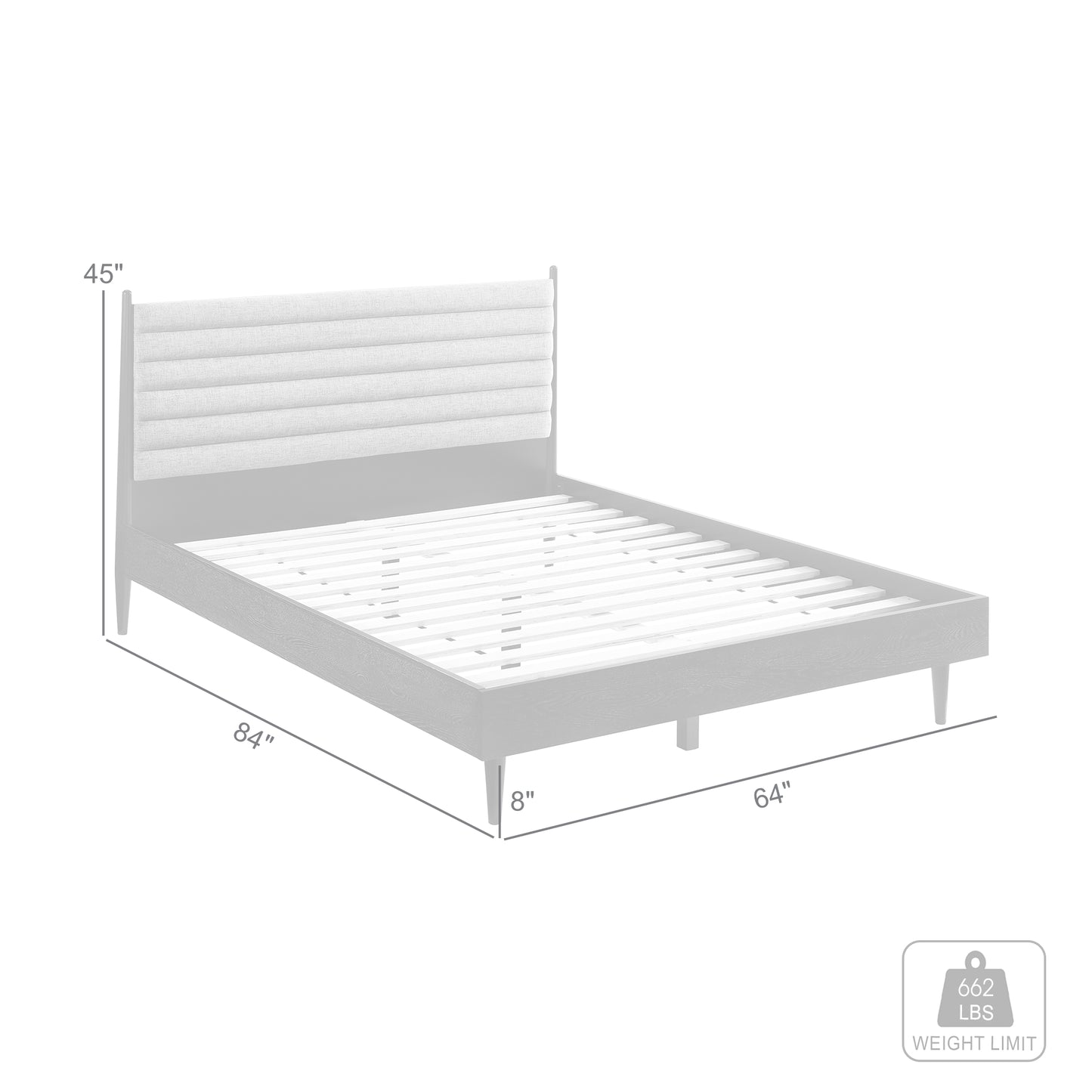 Artemio Platform Wood Bed Frame in Black and Walnut Finish - King and Queen Sizes