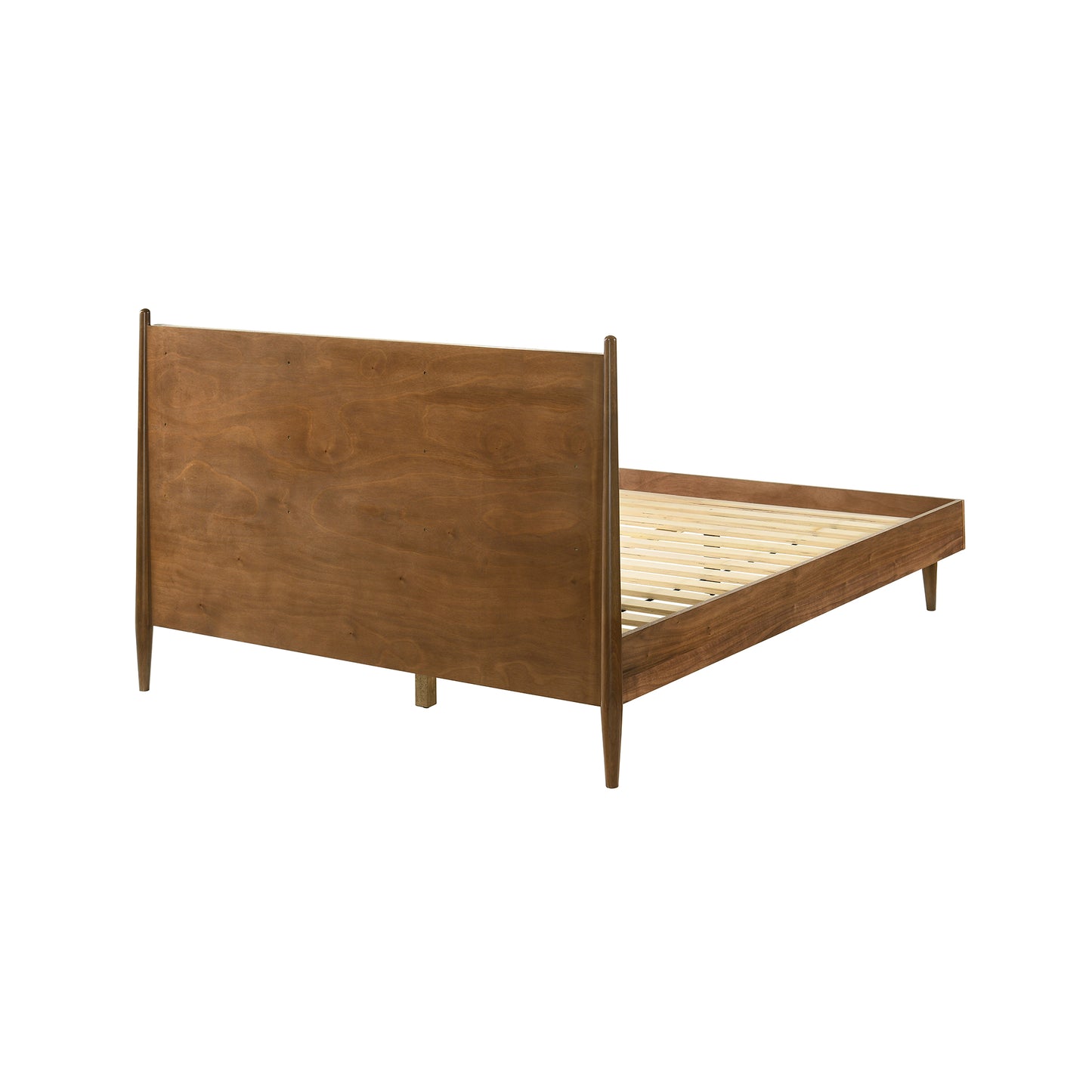 Artemio Platform Wood Bed Frame in Black and Walnut Finish - King and Queen Sizes