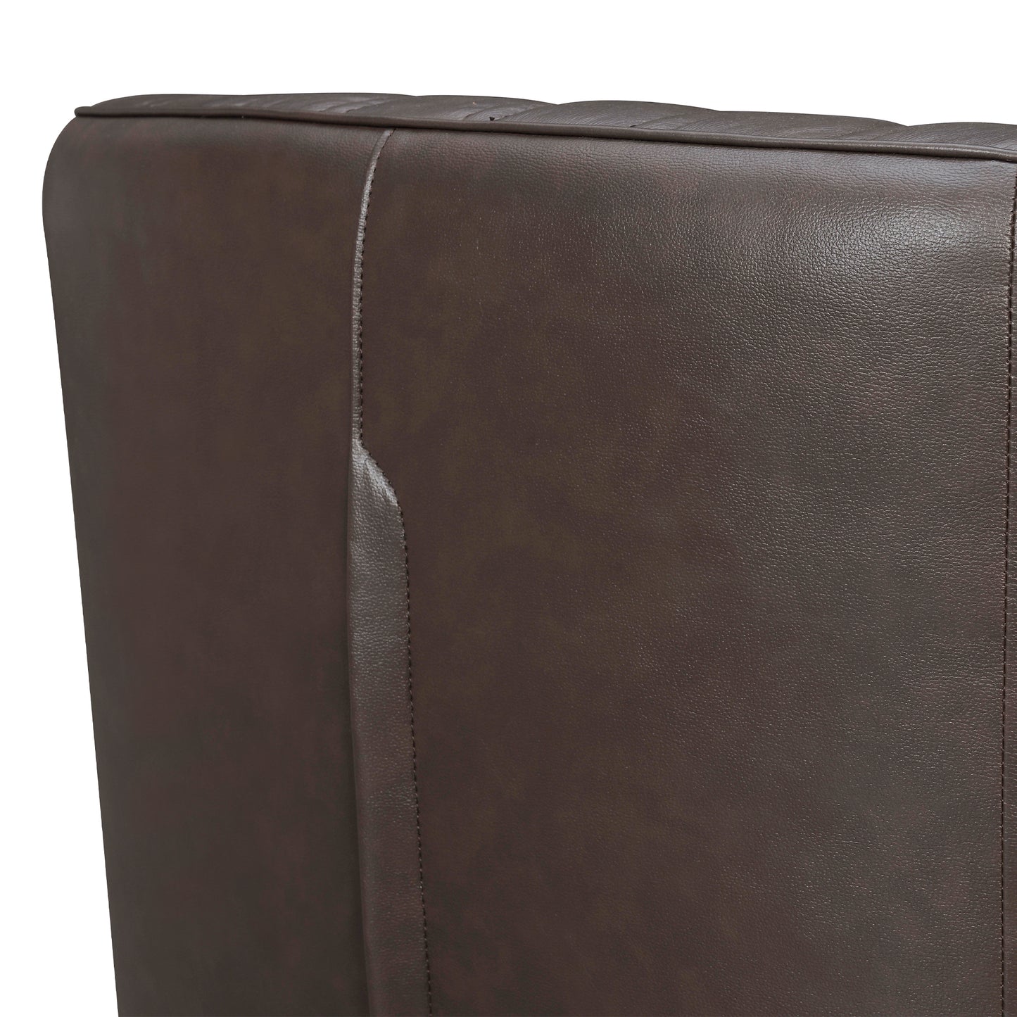 Aries Espresso Genuine Leather Swivel Barrel Chair