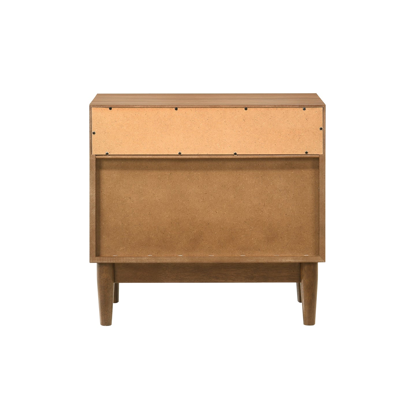 Artemio 2 Drawer Wood Nightstand with Shelf in Walnut Finish