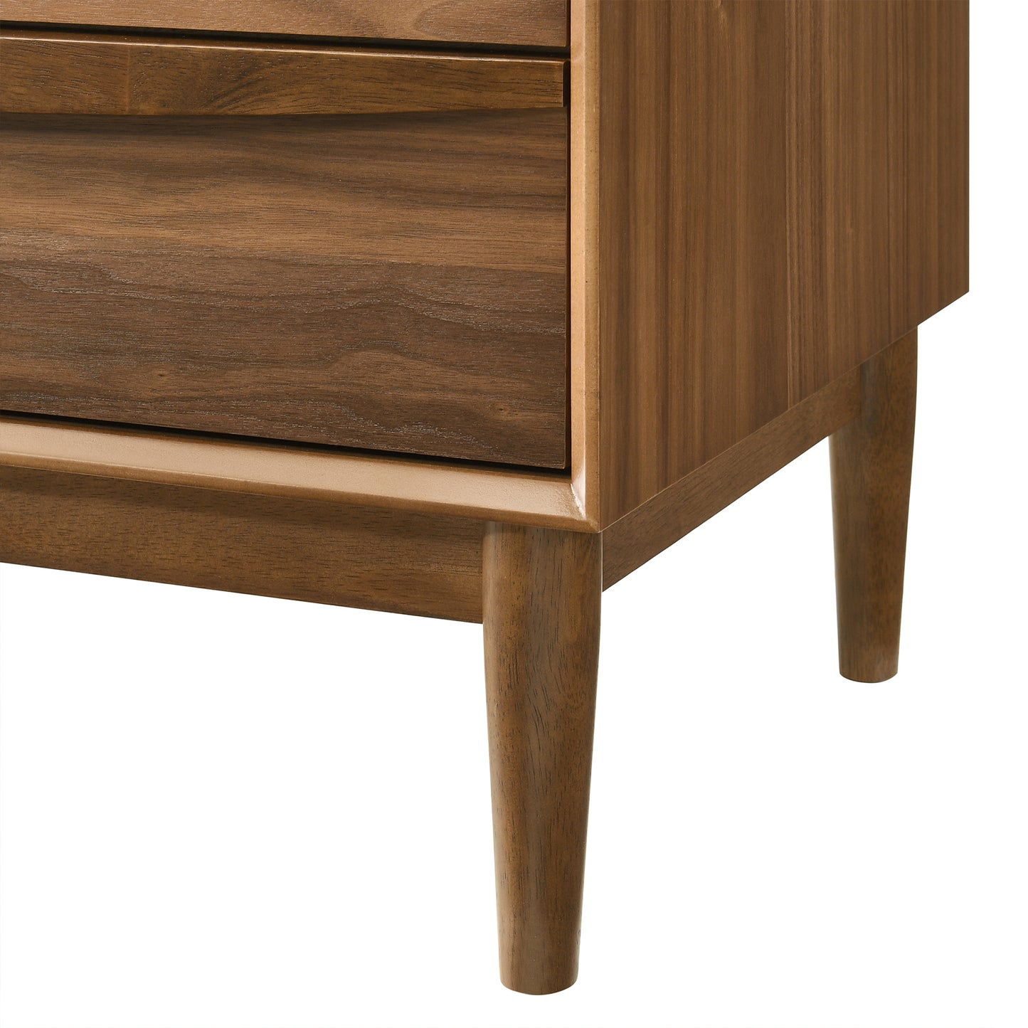 Artemio 2 Drawer Wood Nightstand with Shelf in Walnut Finish