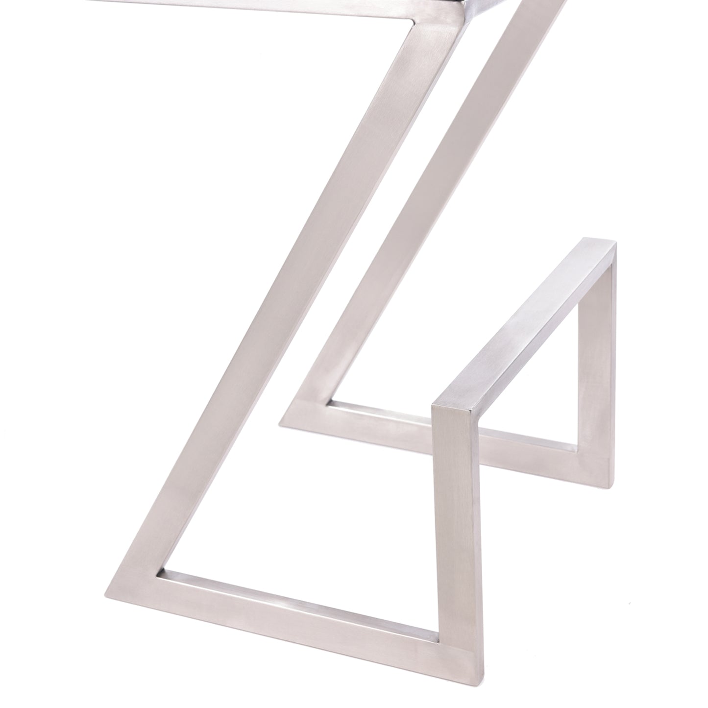 Atlantis 26" Counter Height Backless Faux Leather and Brushed Stainless Steel Bar Stool