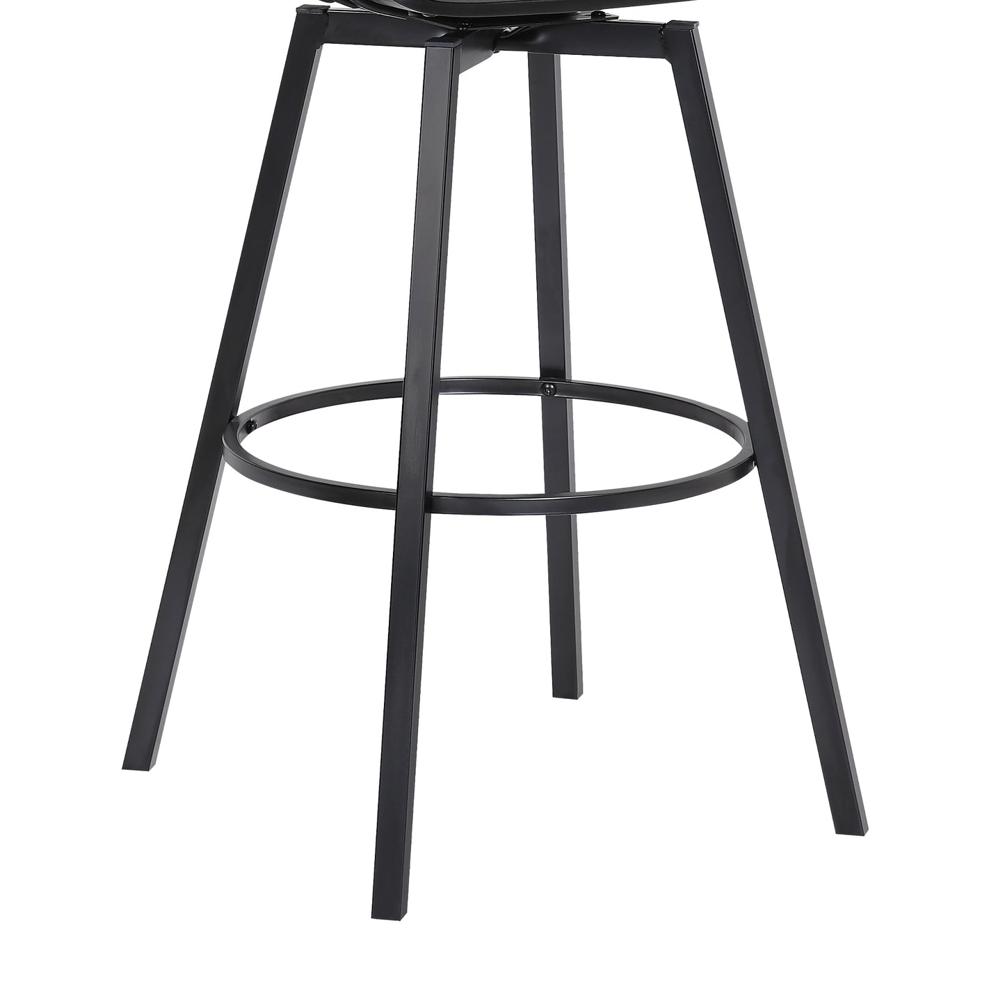 Athena Swivel Wood Counter and Bar Stool with Black Metal Base