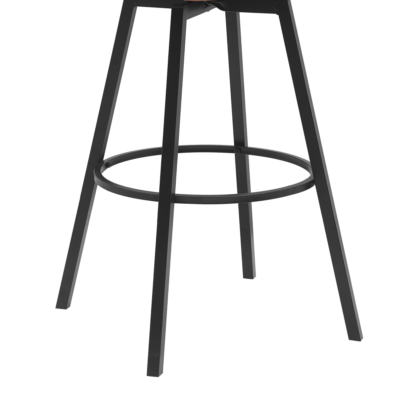 Athena Swivel Wood Counter and Bar Stool with Black Metal Base