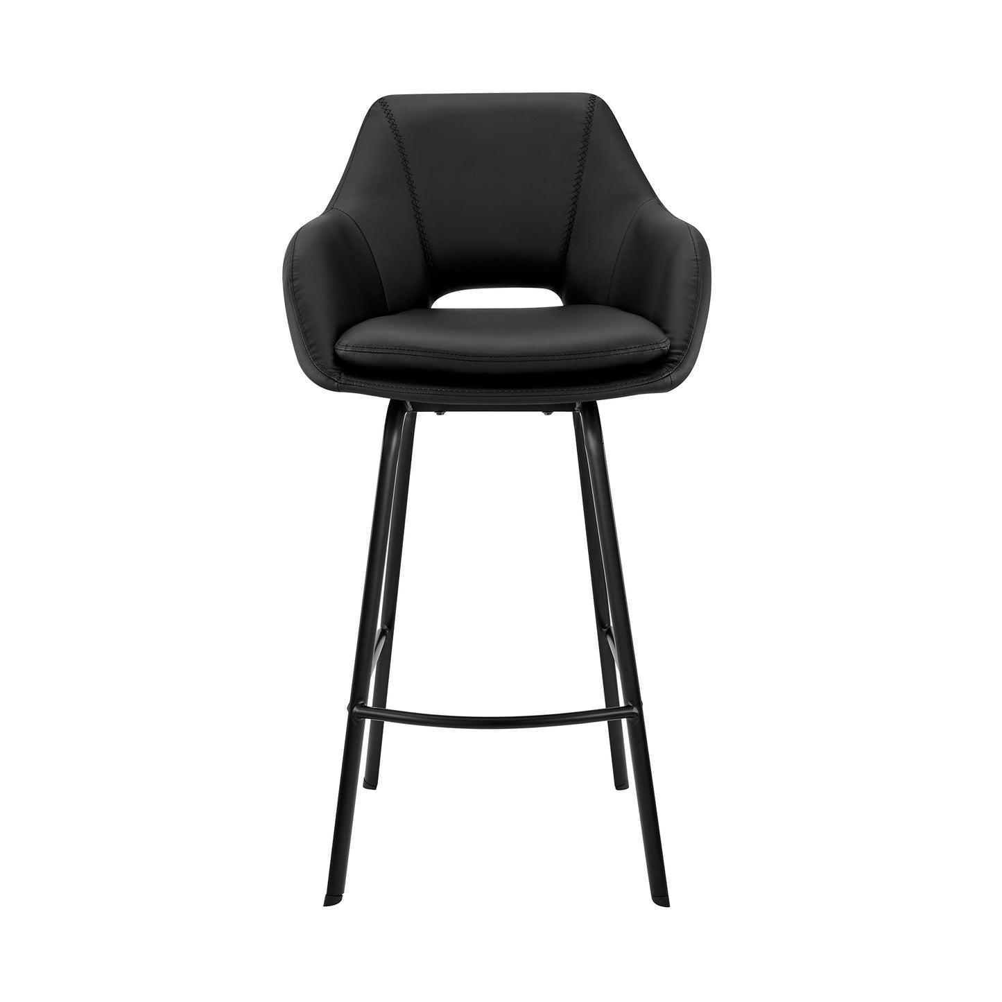 Aura Faux Leather and Metal Swivel Counter and Bar Stool