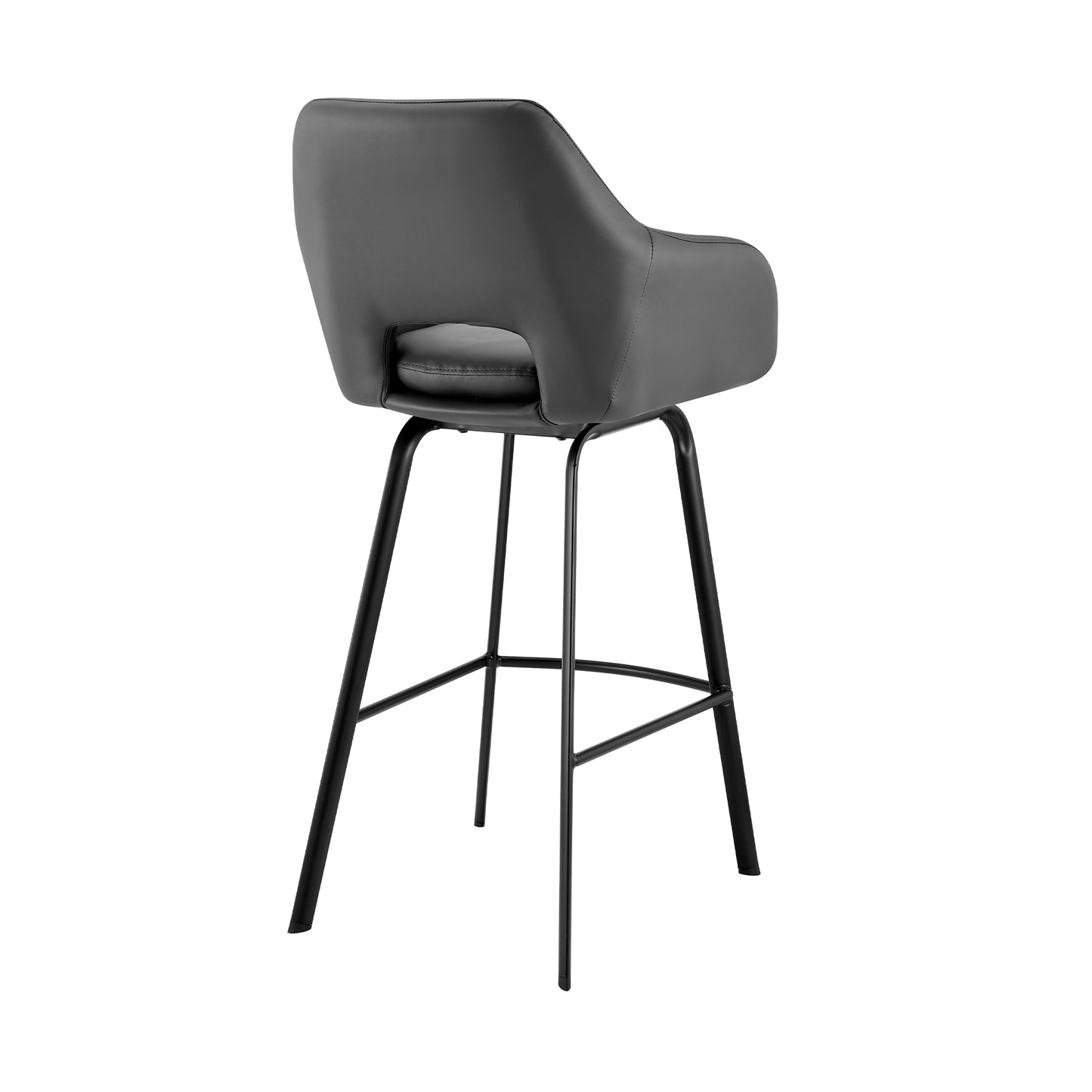 Aura Faux Leather and Metal Swivel Counter and Bar Stool