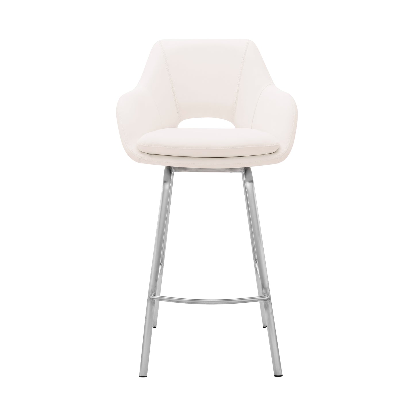 Aura Faux Leather and Metal Swivel Counter and Bar Stool