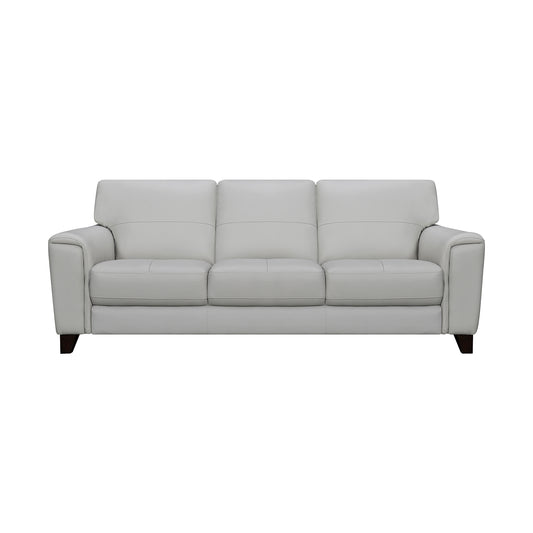 Bergen 87" Dove Gray Genuine Leather Square Arm Sofa