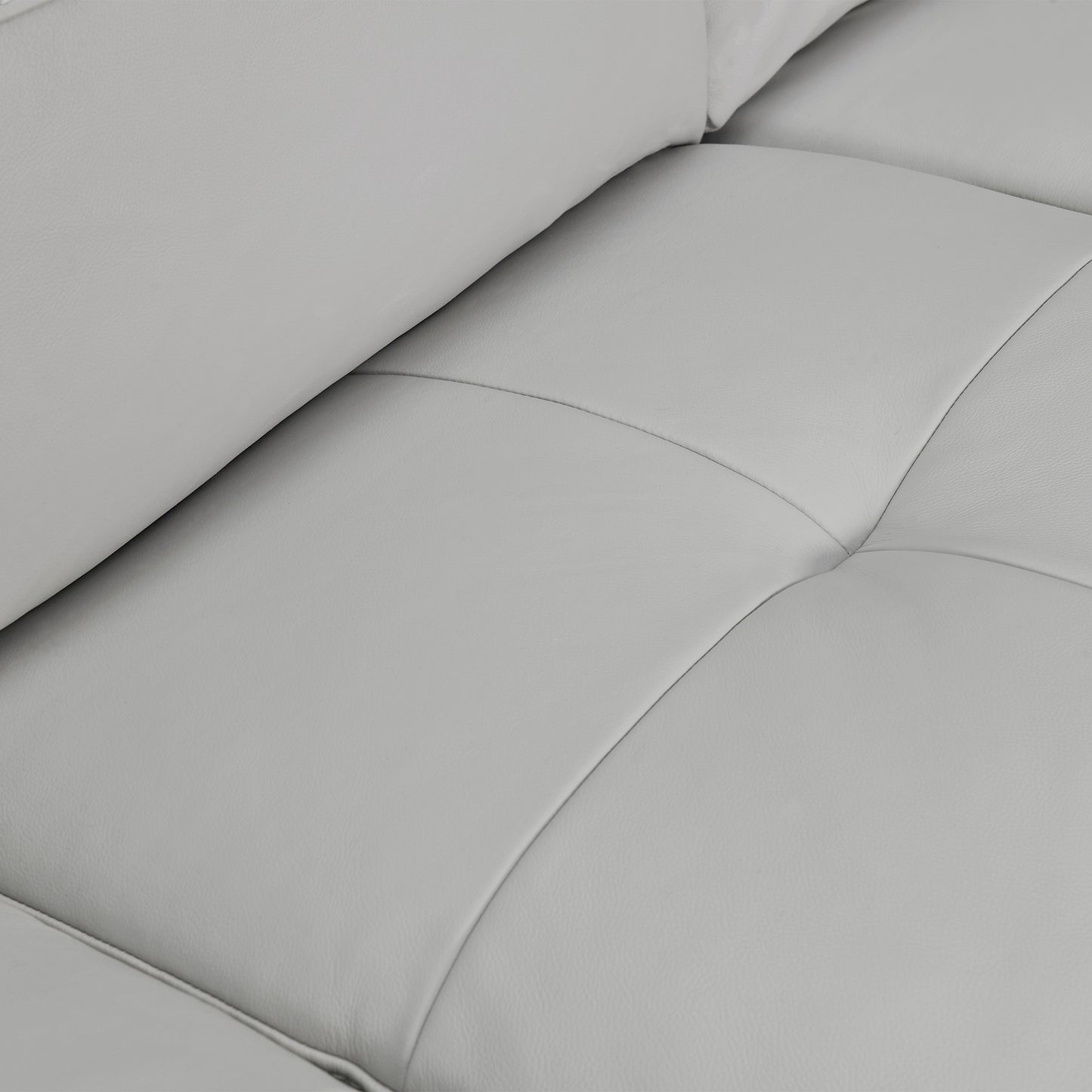 Bergen 87" Dove Gray Genuine Leather Square Arm Sofa