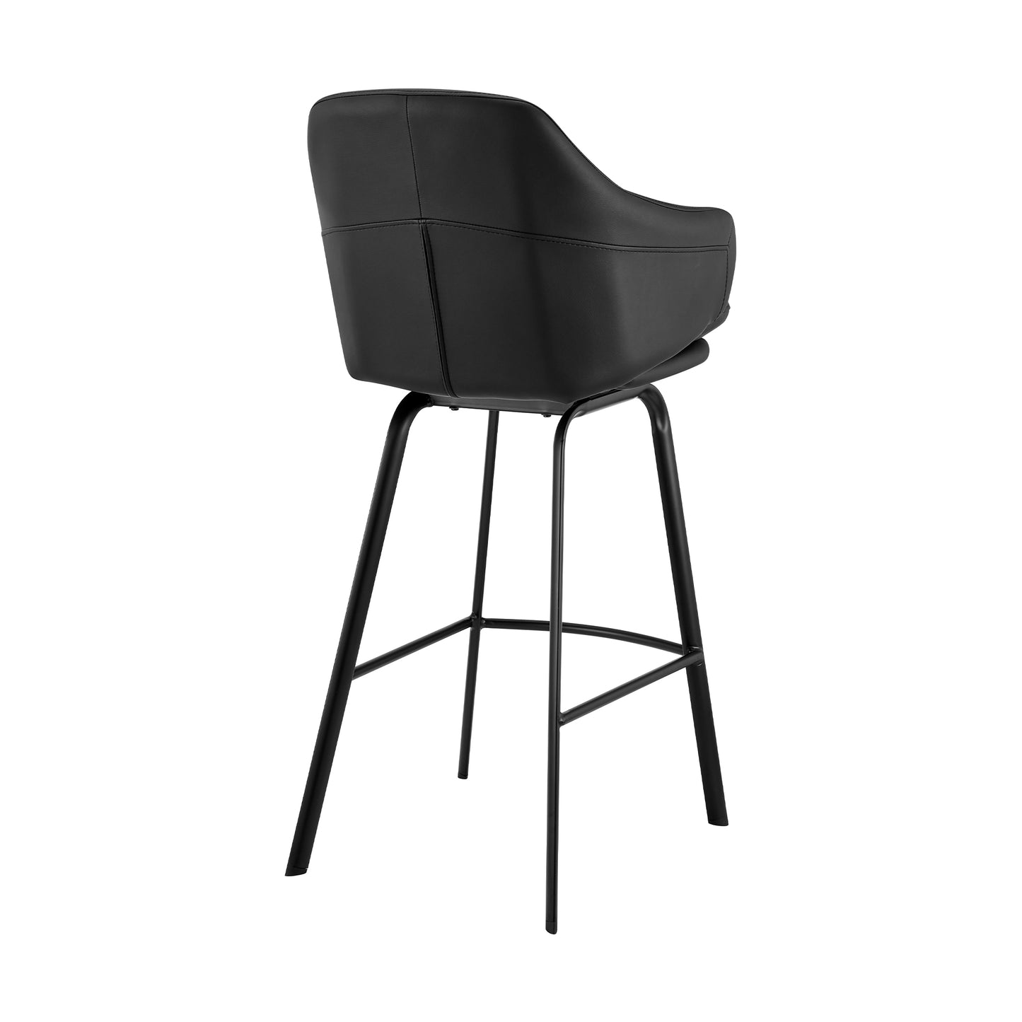 Brigden Faux Leather and Black Metal Swivel Counter and Bar Stool