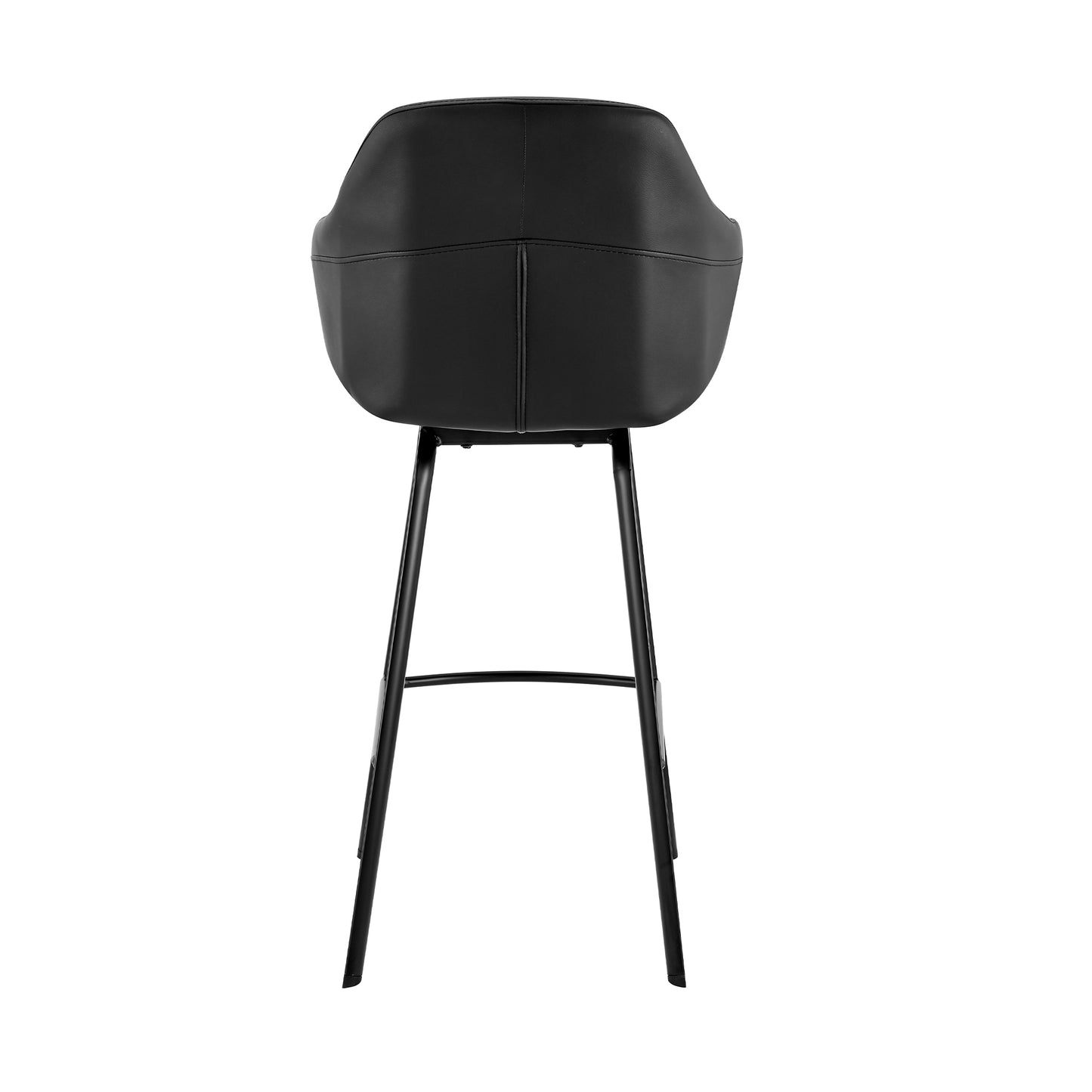 Brigden Faux Leather and Black Metal Swivel Counter and Bar Stool