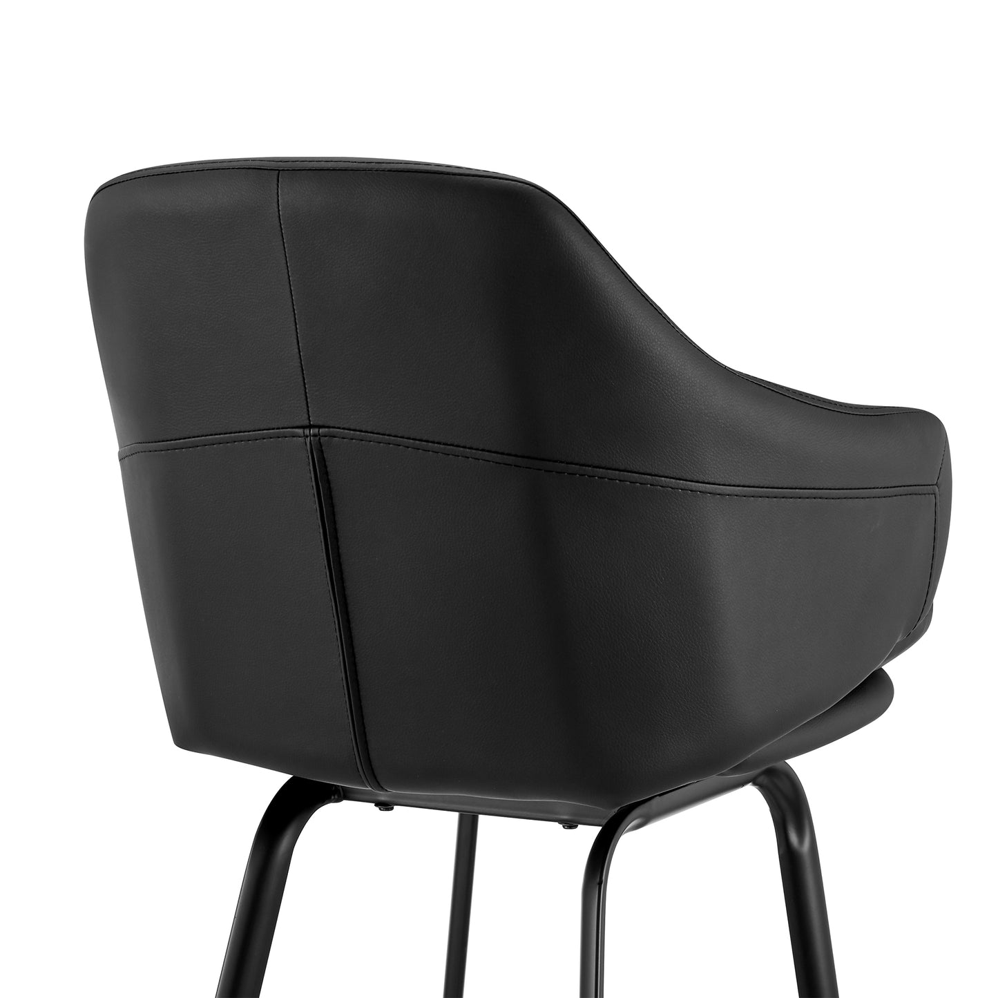 Brigden Faux Leather and Black Metal Swivel Counter and Bar Stool